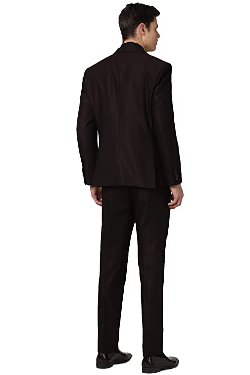 Van Heusen Men's Polyester Blend Brown Three Piece Suit Business Pants Set (VHSUCSLFL78182 44) - Image 2