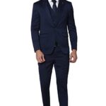 Peter England Polyester Blend Men Navy Three Piece Suit Business Vest (PIS3SNSFY35021 40)