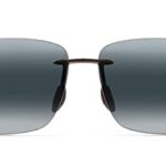 Maui Jim BREAKWALL Polarized Aviator Unisex Sunglasses (422-02, Gloss Black Frame/Neutral Grey, One Size)