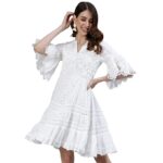 ishin Women's Cotton Above Knee A-Line Dress